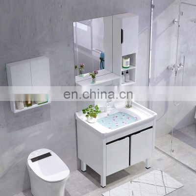 high quality Mini Modern PVC Bathroom Vanity Single Sink Bathroom Cabinets Washroom Cabinet Vanity Set Vanity Combo