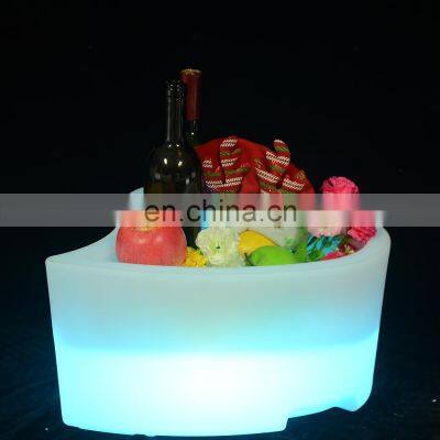 Wholesale customized different color led KTV/ Nightclub Party rechargeable luxury flashing wine plastic Glowing LED ice bucket