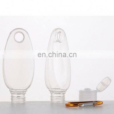 Hot Selling Oval Shape Empty 30ml 50ml 60ml Hand Sanitizer Bottle With Keychain Carabiner photo-4
