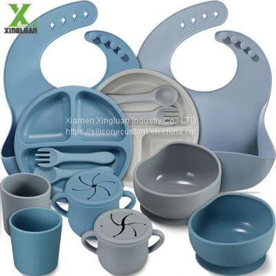 Baby Feeding Kit - Complete and Multilevel - 10 Baby Guided Weaning Silicone Supplies Including Food Capture Bib photo-2