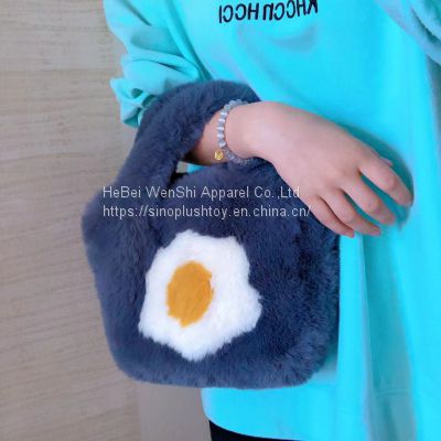 008Winter faux fur bag Fashion bucket bag Work bag school handbag Women\'s shoulder bag crossbody bag