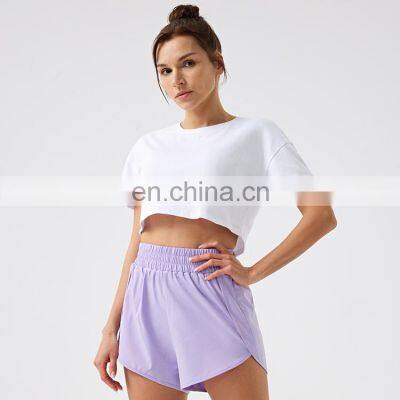 Short gym set women workout sets for women with crop jumper running shorts gym wear women sets 2023