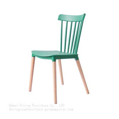 Dining Chair Windsor with Plastic Seat and Wooden Legs DC-P87