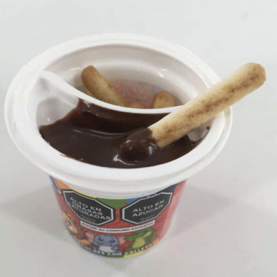 Finger Biscuit with Chocolate Sauce in Cups Confectionary Sweet Chocolate with Biscuits Dipped Cup Snack