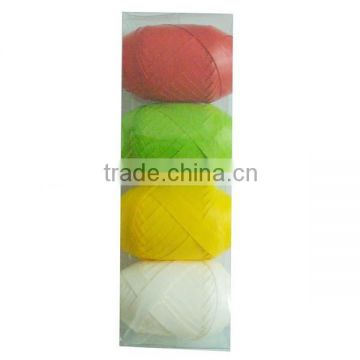 4.6mm*50m Green/White/Red/Yellow Natural Raffia Paper Ribbon Rolls/Eggs for wrapping gift/present and decorative party