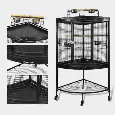 CORNER CAGE Play Top Style Bird Cage Parrot Cage Large Macaw Cage 63x63x145cm photo-5