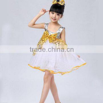 Latest Children Kids Ballroom Sequin Dress Latin Dance Costume Modern Dance Costumes Children photo-4