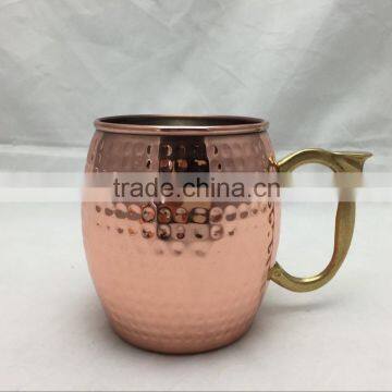 20oz Hammered Copper Moscow Mule Mug Handmade of 100% Pure Copper, Brass Handle Hammered Moscow Mule Mug / Cup.                        
                                                Quality Choice