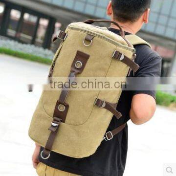 New Style Mult-function Cylindric Canvas Shoulder Bag/leisure Bag/causal Bag/student Bag/travel Bag/pack Bag/tote Bag/backpack/m photo-4