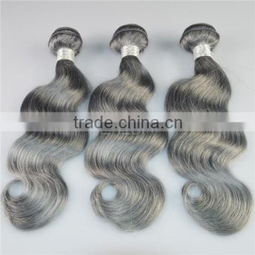 Peruvian virgin human gray hair weaving body wave style