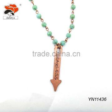 Blue Color Glass Beads ,handmade Beads With Arrow Necklace