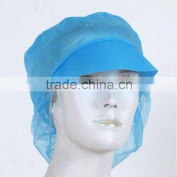 Disposable Non-woven Snood Peak Cap Work Cap for Woman