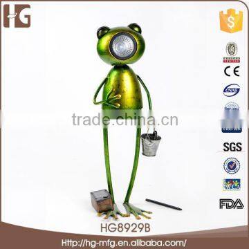 Latest design lying metal frog craft 1612x43/53CMH HG8929B vintage garden decor for wholesales