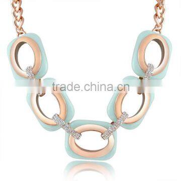 women's dresses jewelry resin hoop charms design crystal chunky necklace