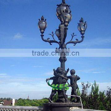 Bronze three children antique lamp statues