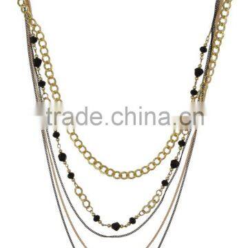 Multi Layered Metal and Beaded Strand/Strings Necklace photo-2