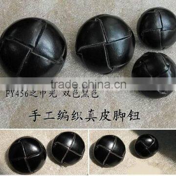 Wine Color Braided Leather Button photo-4