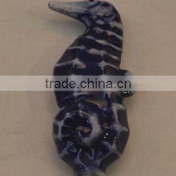 Marine series of embossed 3D ceramic home decor Hippocampus pendants