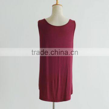 China Factory Sexy Red Color PU Blouse Leather Tank Tops photo-4