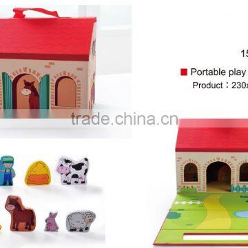 Christmas Gift Set Portable Play Set-farm Set 9 Different Animals in a House Box Learning Toy Manufacturer photo-6