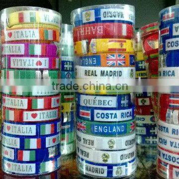 Supply Slicone Flag bracelet for the world-cup