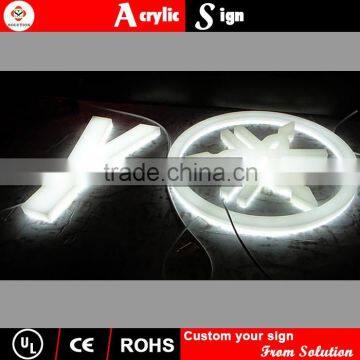White Color Face Lit Stain Border Led Letters Sigange