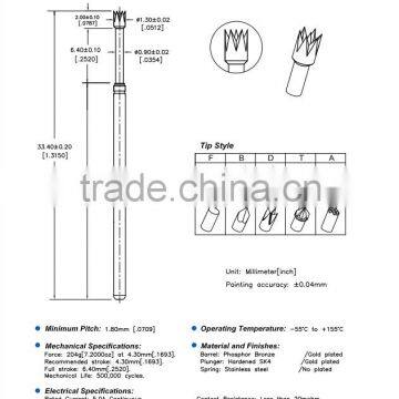 SP1-137334-Q01 PCB bareboard /socket test probe pin with spring for testing                        
                                                Quality Choice