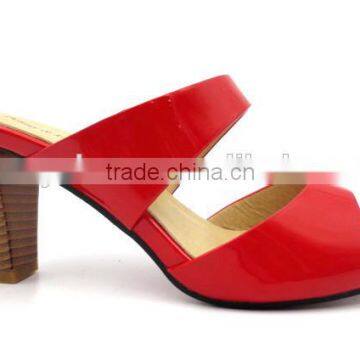 new high heel wood heel shining slipper for office lady