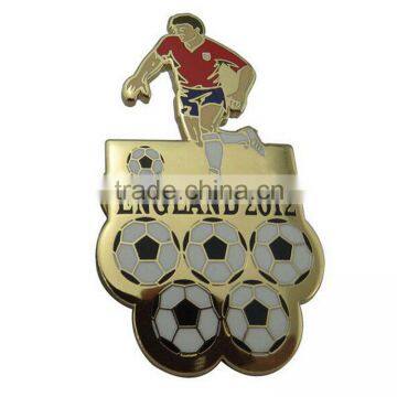 wholesale manufacture promotional custom football badges for gift