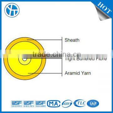 Tight buffered single core optical fiber cable aramid yarn filling compounds