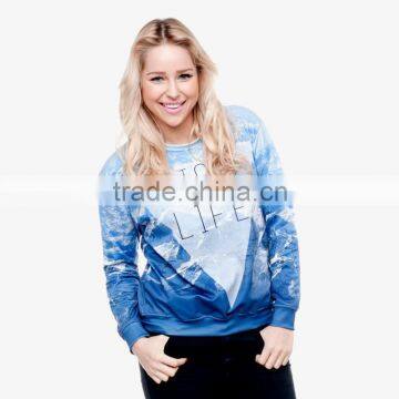 fashion blue life high quality 3d digital print fullprint crewneck sweatshirts wholesale unisex custom oversized pullover