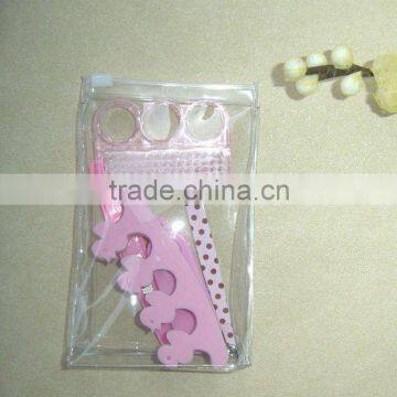 pink kids manicure kit with PVC bag