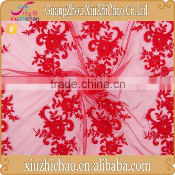 M0042-4 Luxury xiuzhichao hot sale soft polyester bridal lace fabric for party dress