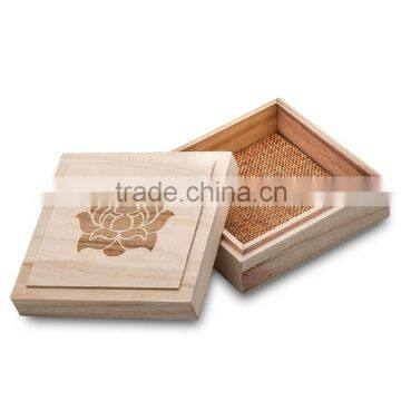 Square Wood Pine Box, Solid Pine Wood Jewelry Box photo-3