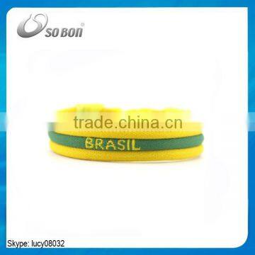 Cheap handmade sport flag country braclets, custom sport wristbands