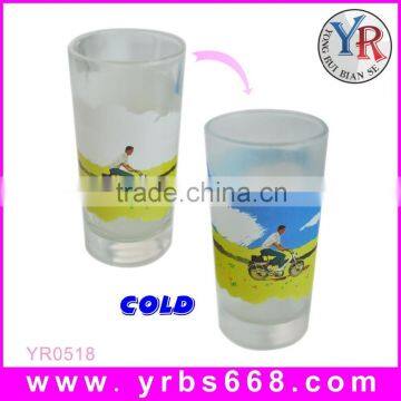 Color changing glass mug for commercial promotion advertisement souvenir