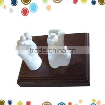 Best baby kids birthday gift plaster kits hand and foot cast wooden counting toys