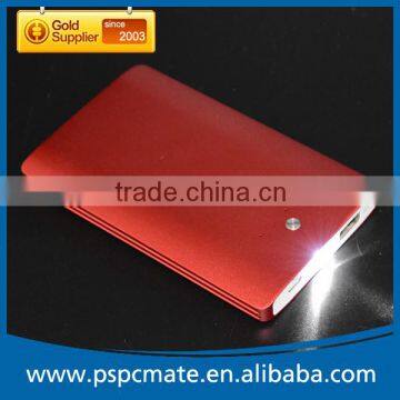 Aluminium Smartphone red power bank 4000mah with Led torch