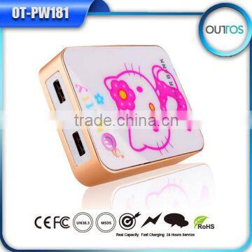 OEM factory cartoon designed universal portable power bank 8800mAh