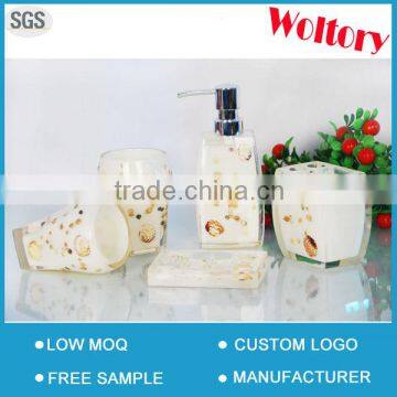 Wholesale polyresin bathroom set 5pcs Bath accessories set