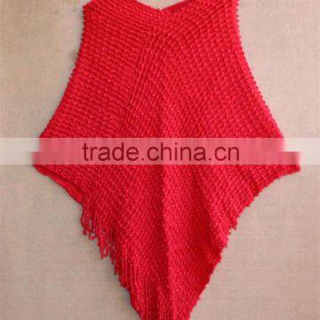 Wholesale high quality fashion cable knit sweater poncho