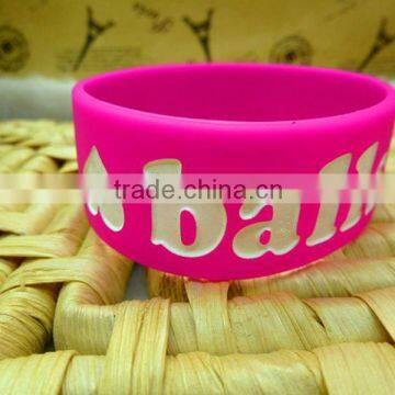 custom silicone wristband/wholesale silicone bracelet/silicone wrist band