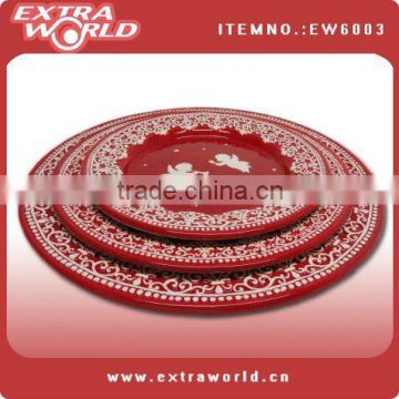 christmas tableware ceramic round cookie plate