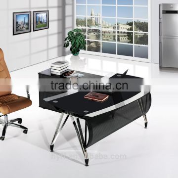 l shaped desk,standard office furniture dimensions,modern glass office desk DB007