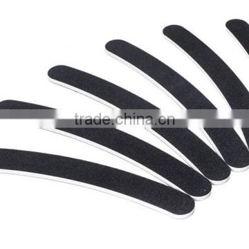 6pcs Black Nail Polisher Plastic Curved Manicure Nail Care Polishing Buffing Sanding Tool