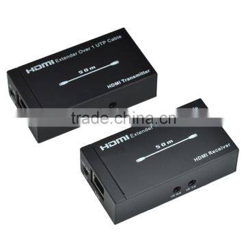 CHEERLINK HDMI V1.4 Extender to CAT-6 Infrared Single Network Cable Extender Set w/ Dual IR Control - Black