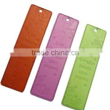 Colored Personalized Leather advertising book mark with tassel