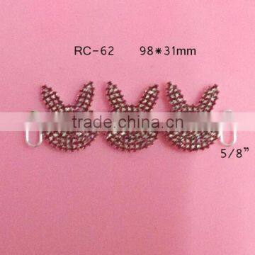 Stock hot selling Factory price bunny rhinestone connector for headband/hairwear for bikini (RC-62)