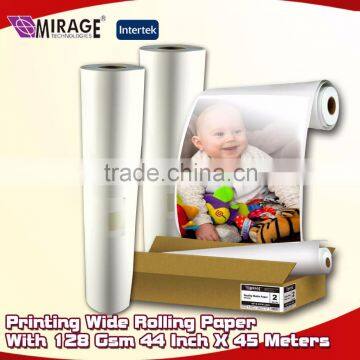 Printing Wide Rolling Paper With 128 Gsm 44 Inch X 45 Meters