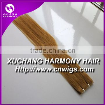 Quality skin tape hair weaving with 20" in #27 color less quantity on stock